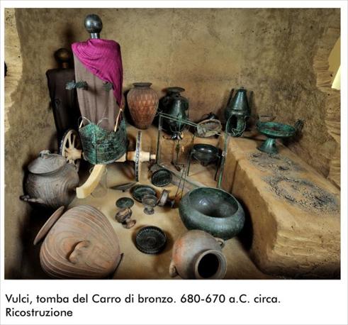 Ricostruzione della tomba del Carro di Bronzo di Vulci