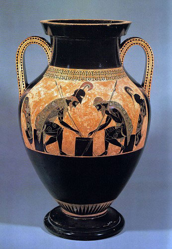 Vaso di Exekias a figure proveniente da Vulci