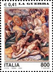 Taddeo Zuccari, affresco nel Palazzo Farnese di Caprarola “LA GUERRA”, la scena raffigurante Pietro Farnese che, nel 1110, sconfigge i nemici di Santa Romana Chiesa 