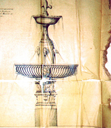 Disegno del 1923 per il rifacimento della fontana 